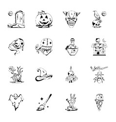 Collection Of Horror Glyph Icons