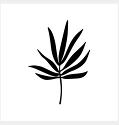 Doodle Palm Dracaena Leaf Icon Isolated Stencil