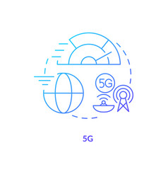 Fifth Generation Blue Gradient Concept Icon