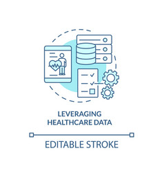 Leveraging Healthcare Data Turquoise Concept Icon