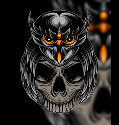 Owl And Skull Tshirt Design