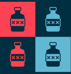 Pop Art Whiskey Bottle Icon Isolated On Color