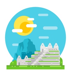 Machu Pichu Flat Design Landmark