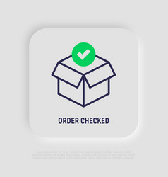 Order Checked Open Package With Check Mark Thin