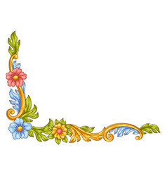 Decorative Floral Corner In Baroque Style