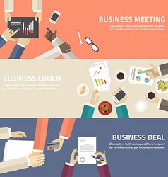 Flat Design Concept For Business Meeting Lunch