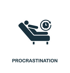 Procrastination Icon Monochrome Simple Human