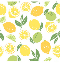 Seamless Pattern With Ripe Lemons And Limes