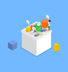 3d Isometric Flat Of Shape