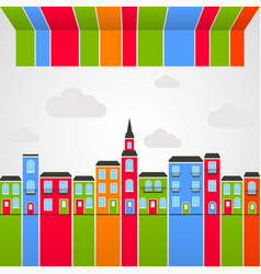 Abstract Colorful City Building Skyline Background