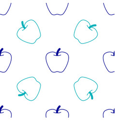 Blue Apple Icon Isolated Seamless Pattern On White