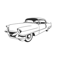 Outline Design Of A Vintage Car