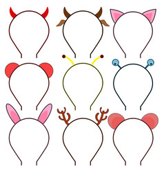 Set Of Headbands With Animal Ears