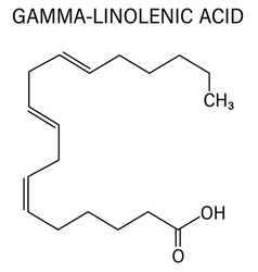 Gamma-linolenic Acid Molecule Skeletal Formula