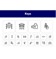 Keys Line Icon Set