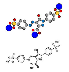 Tartrazine E102 Food Dye Molecule Yellow Azo