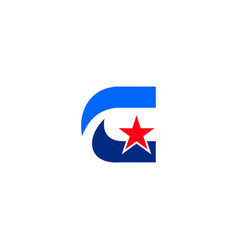 Abstract G Initial Star Logo