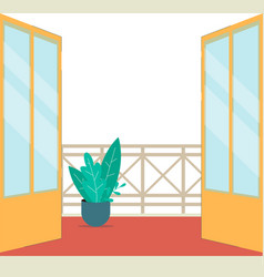 Blank Balcony View Template - Open Double Doors