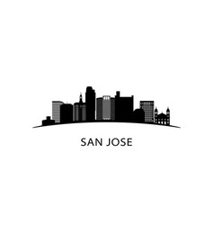 San Jose California City Skyline Black Cityscape