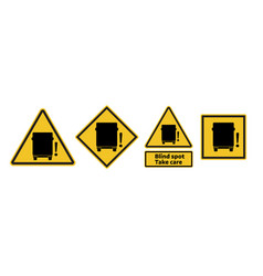 Blind Spot Warning Sign Set Truck Lorry