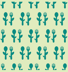 Cutlery Icon Seamless Pattern Spoon And Fork