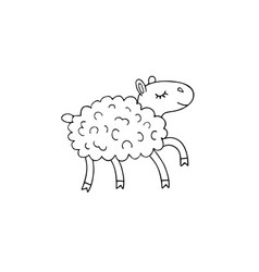 Hand Drawn Doodle Sketch Running Sheep