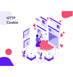 Http Cookie Isometric Modern Flat Design Style