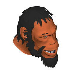 Low Poly Head A Neanderthal Man Polygonal Head