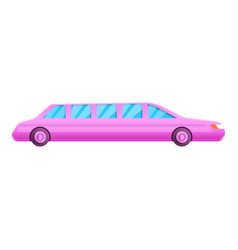 Pink Limousine Icon Cartoon Style