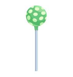 Green Cake Pop Icon Cartoon Candy Lollipop