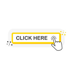 Click Here Yellow 3d Button With Hand Pointer