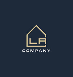 Initial Letter La Real Estate Logo With Simple