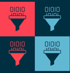 Pop Art Binary Code Icon Isolated On Color