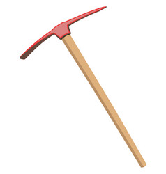 Red Pick Ax On A White Background