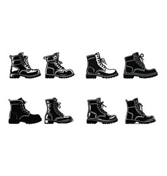 Hiking Boot Silhouette Set