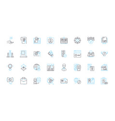 Organizational Enterprise Linear Icons Set