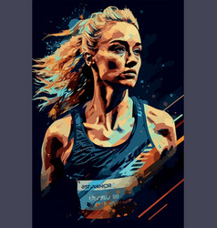 Professional Athlete Art Of Woman Doing Sport