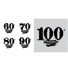 Set Of 60 To 100 Years Anniversary Logotype Design