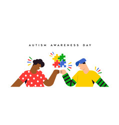 Autism Awareness Day Friends Fist Bump Banner