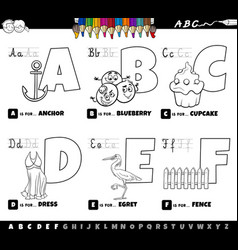 Cartoon english alphabet with animals Royalty Free Vector