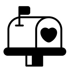 Love Mailbox Postbox Black Icon