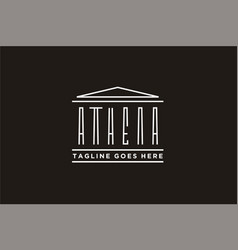 Athena Pillar Column Greek Rome Building Logo