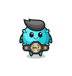 Mma Fighter Virus Mascot With A Belt