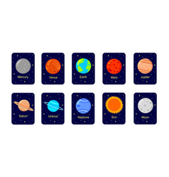 Solar System Flashcards For Kids Planets Sun