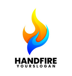 Colorful Hand Fire Gradient Logo Design