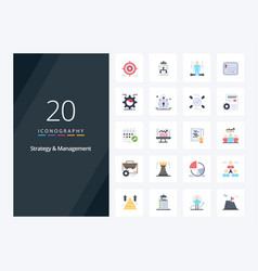 20 Strategy And Management Flat Color Icon