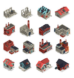 Abandoned Buildings Isometric Set