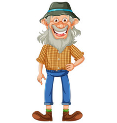 Funny Old Farmer Cartoon Character