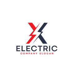 Letter X Lightning Electric Logo With Lighting