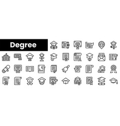 Set Of Outline Degree Icons